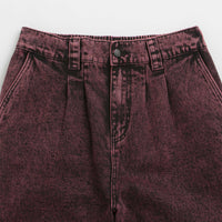 Poetic Collective Denim Balloon Pants in Red Acid Wash thumbnail