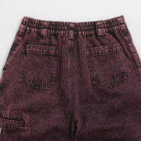 Poetic Collective Denim Balloon Pants in Red Acid Wash thumbnail