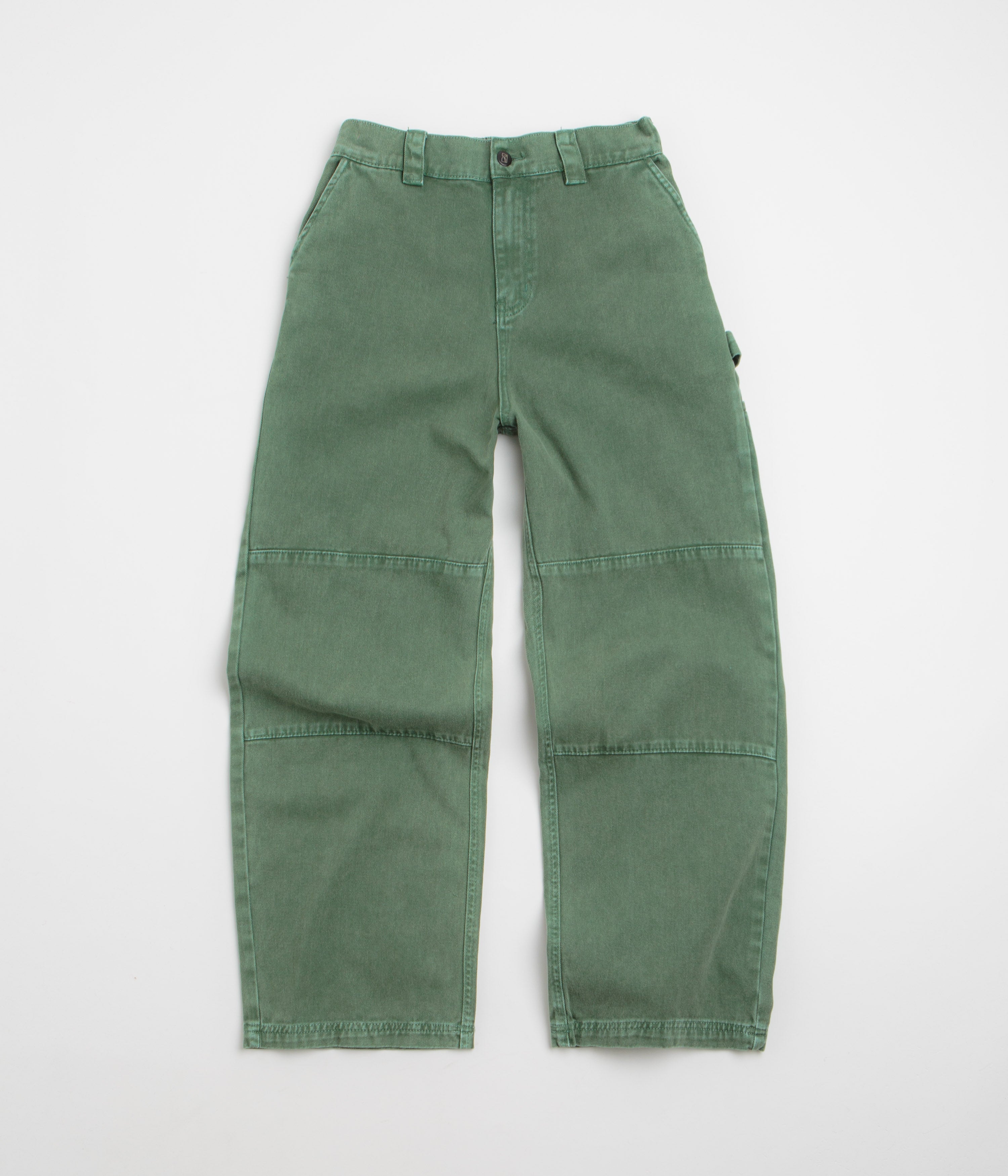 Poetic Collective Denim Sculptor Pants in Green Acid Wash and Green