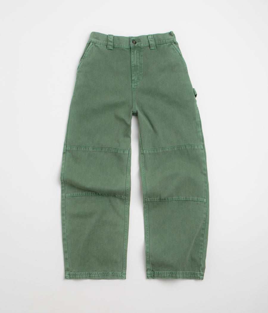 Poetic Collective Denim Sculptor Pants in Green Acid Wash and Green