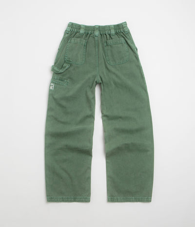 Poetic Collective Denim Sculptor Pants in Green Acid Wash and Green