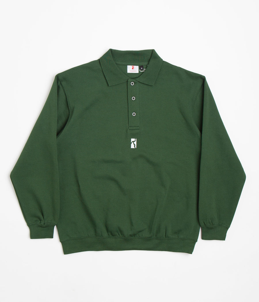 Poetic Collective Heavy Polo Sweatshirt - Bottle Green