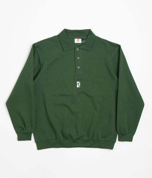 Poetic Collective Heavy Polo Sweatshirt - Bottle Green