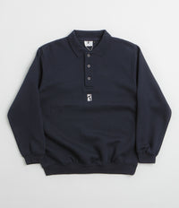Poetic Collective Heavy Polo Sweatshirt in Dark Navy