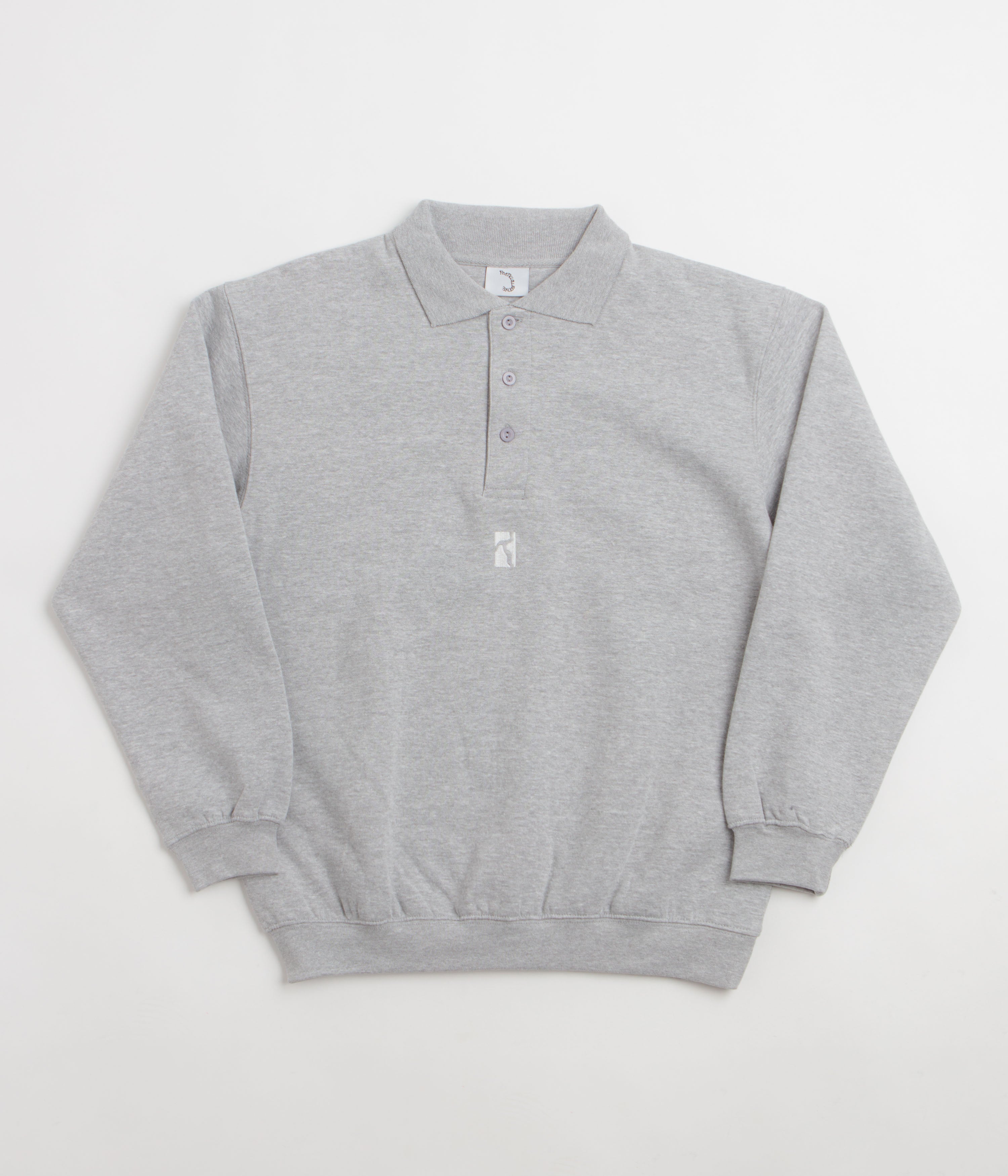 Poetic Collective Heavy Polo Sweatshirt - Heather Grey