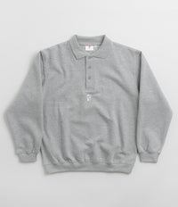 Poetic Collective Heavy Polo Sweatshirt in Heather Grey