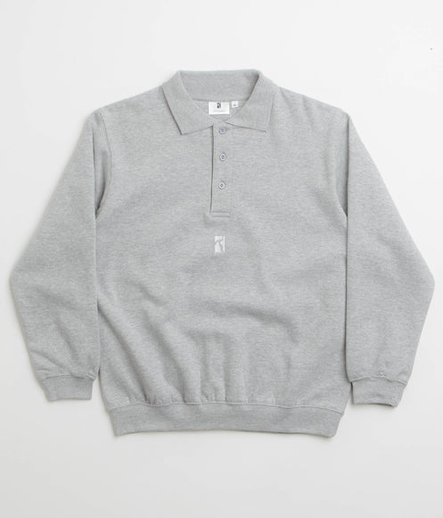 Poetic Collective Heavy Polo Sweatshirt - Heather Grey