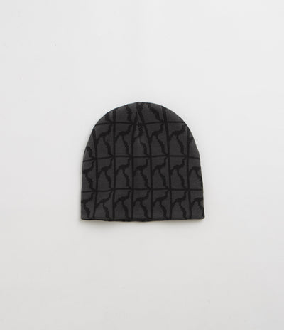 Poetic Collective Logo Repeat Pattern Beanie in Black