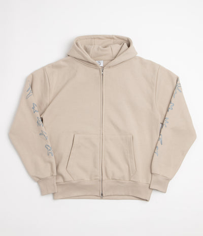 Poetic Collective Nocturnal Double Zip Hoodie - Beige