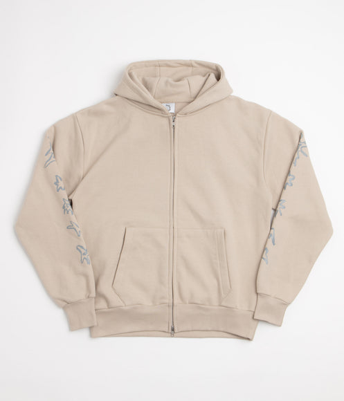 Poetic Collective Nocturnal Double Zip Hoodie - Beige