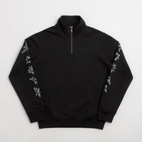 Poetic Collective Nocturnal Half Zip Crewneck Sweatshirt - Black thumbnail