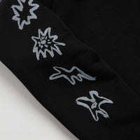 Poetic Collective Nocturnal Half Zip Crewneck Sweatshirt - Black thumbnail