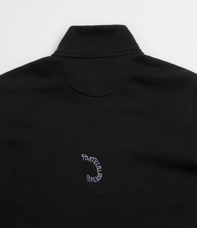 Poetic Collective Nocturnal Half Zip Crewneck Sweatshirt - Black