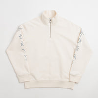 Poetic Collective Nocturnal Half Zip Crewneck Sweatshirt - Ivory thumbnail