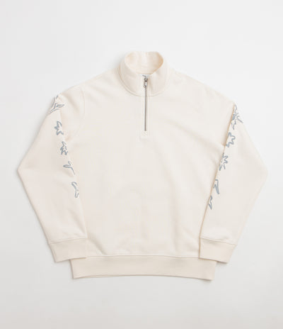 Poetic Collective Nocturnal Half Zip Crewneck Sweatshirt - Ivory