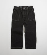 Poetic Collective Painter Pants in Black Denim and White Seams