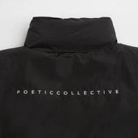 Poetic Collective Puffer Jacket - Black / White thumbnail