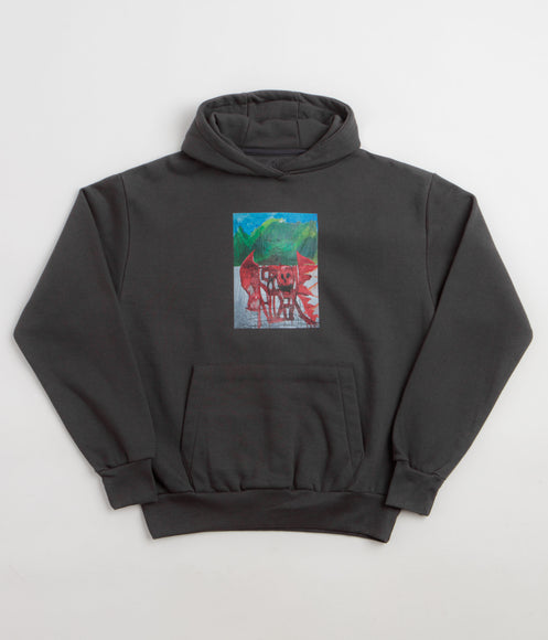 Poetic Collective Red Demon Hoodie - Iron Grey