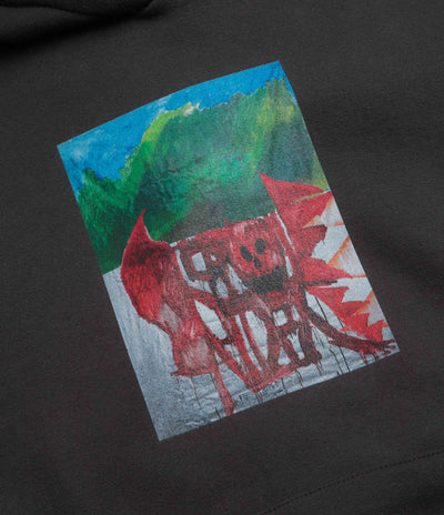 Poetic Collective Red Demon Hoodie - Iron Grey