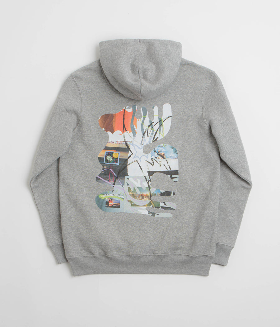 Poetic Collective Shaped Collage Hoodie in Heather Grey