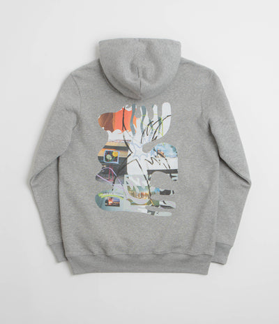 Poetic Collective Shaped Collage Hoodie - Heather Grey