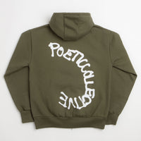 Poetic Collective Spray Double Zip Hoodie - Olive thumbnail