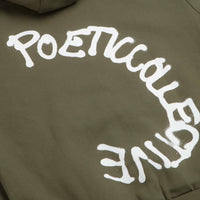 Poetic Collective Spray Double Zip Hoodie - Olive thumbnail