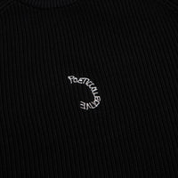 Poetic Collective Spray Embroidery Knit Crewneck Sweatshirt - Black thumbnail