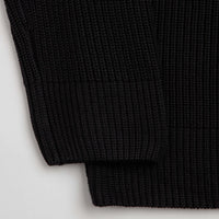 Poetic Collective Spray Embroidery Knit Crewneck Sweatshirt - Black thumbnail