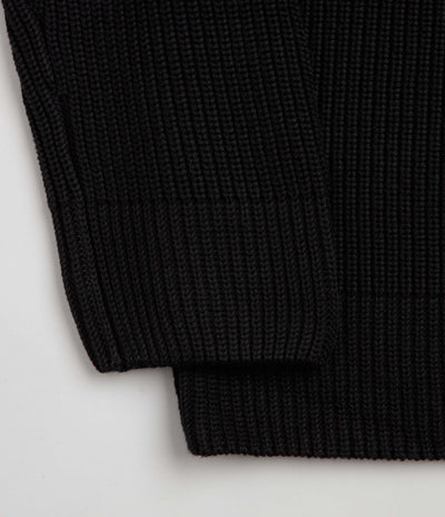 Poetic Collective Spray Embroidery Knit Crewneck Sweatshirt - Black