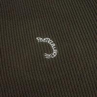 Poetic Collective Spray Embroidery Knit Crewneck Sweatshirt - Olive thumbnail