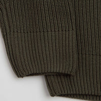 Poetic Collective Spray Embroidery Knit Crewneck Sweatshirt - Olive thumbnail