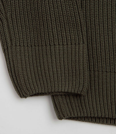 Poetic Collective Spray Embroidery Knit Crewneck Sweatshirt - Olive