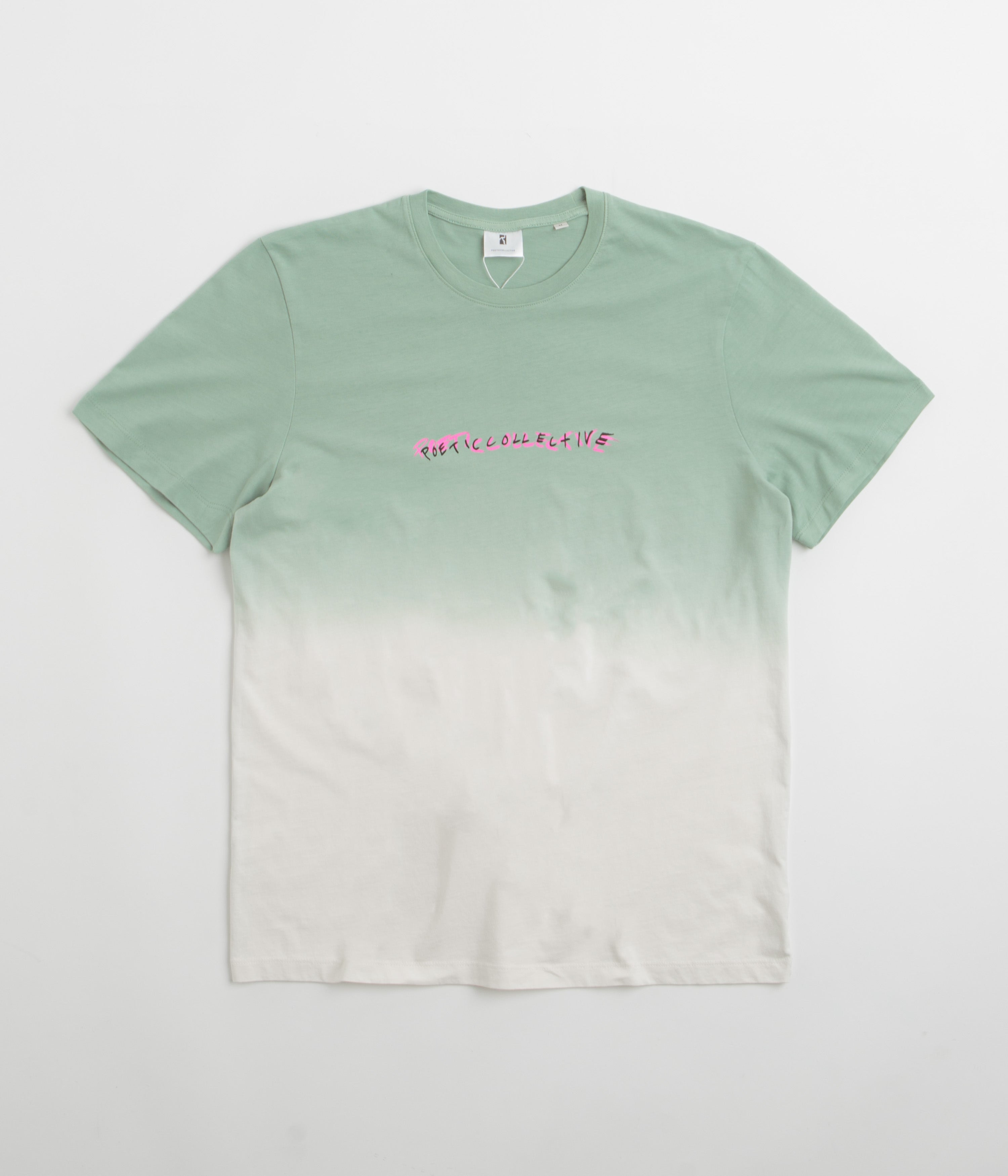 Poetic Collective Tie-Dye T-Shirt in Green and White
