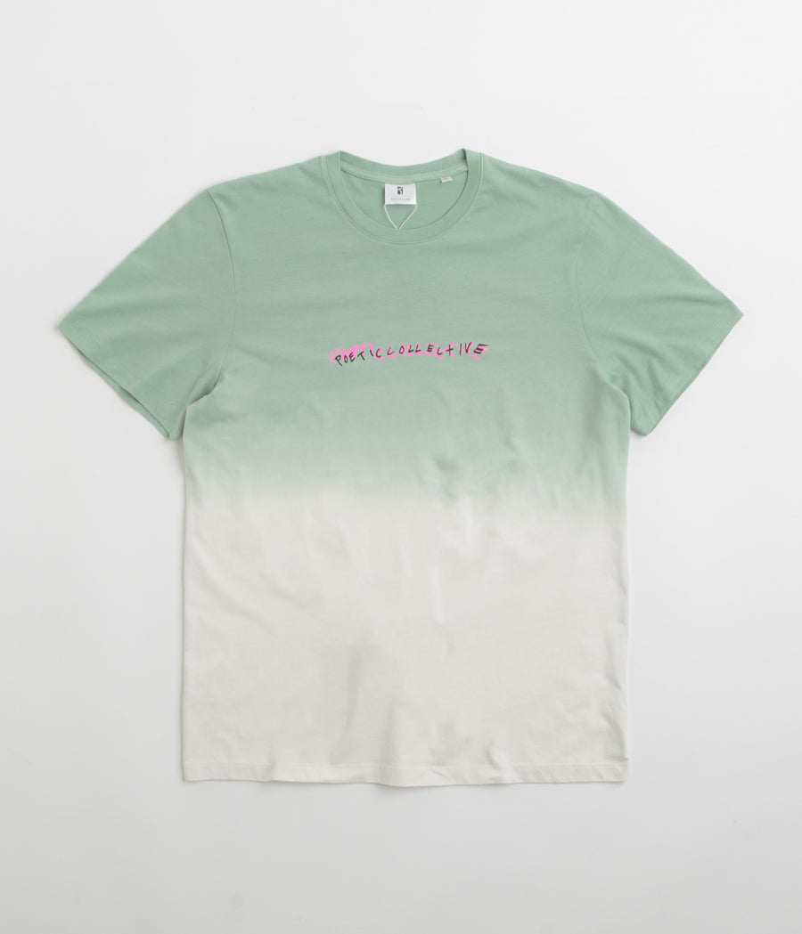 Poetic Collective Tie-Dye T-Shirt in Green and White