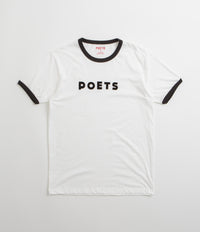 Poets Base Ringer Flocked T-Shirt in White
