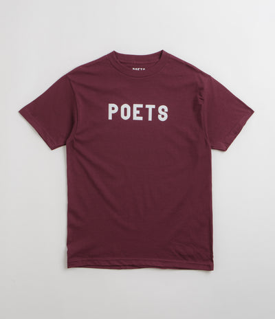 Poets OG Flocked T-Shirt in Maroon