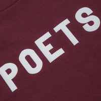 Poets OG Flocked T-Shirt in Maroon thumbnail