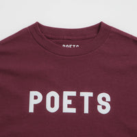 Poets OG Flocked T-Shirt in Maroon thumbnail