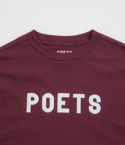 Poets OG Flocked T-Shirt in Maroon