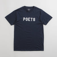 Poets OG Flocked T-Shirt in Navy thumbnail