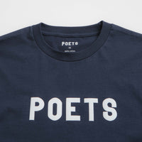 Poets OG Flocked T-Shirt in Navy thumbnail