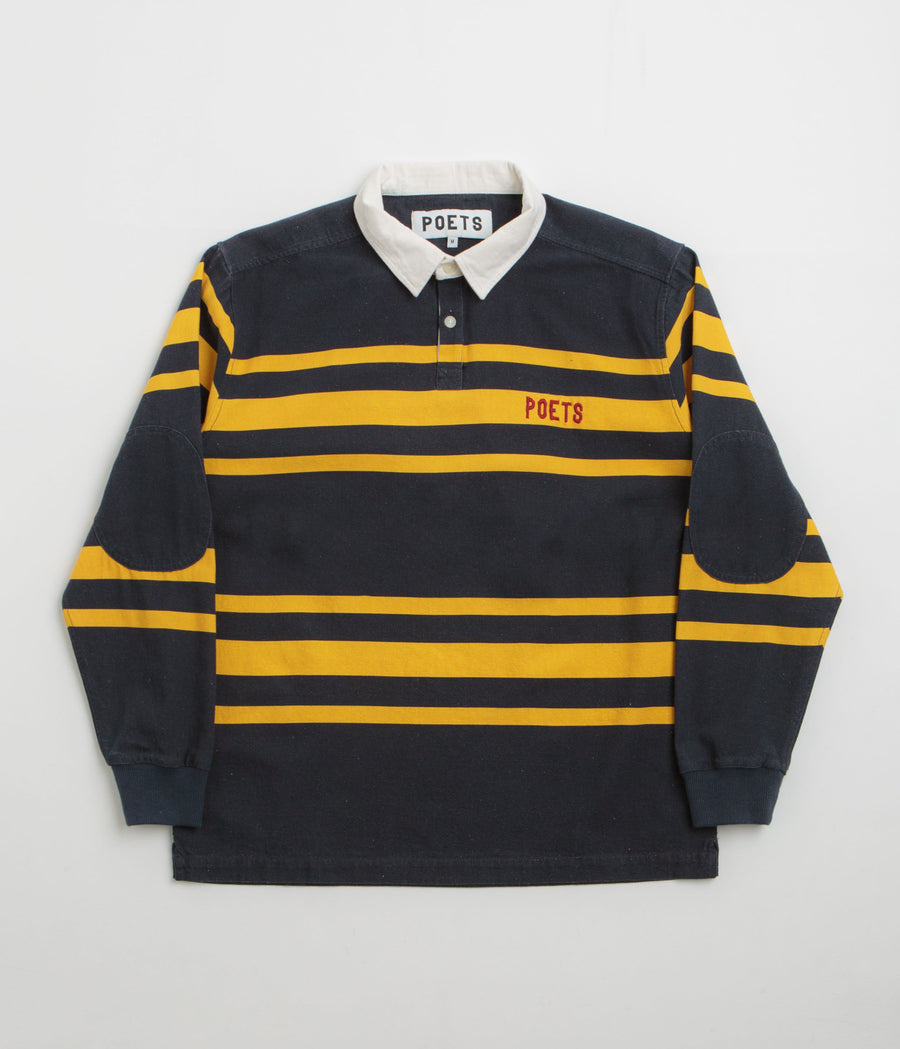 Poets Poets Rugby Shirt in Navy and Yellow