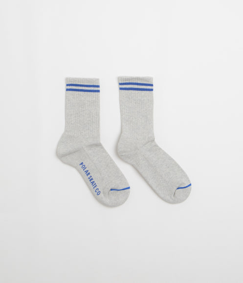 Polar 2 Stripe Socks - Heather Grey / Blue