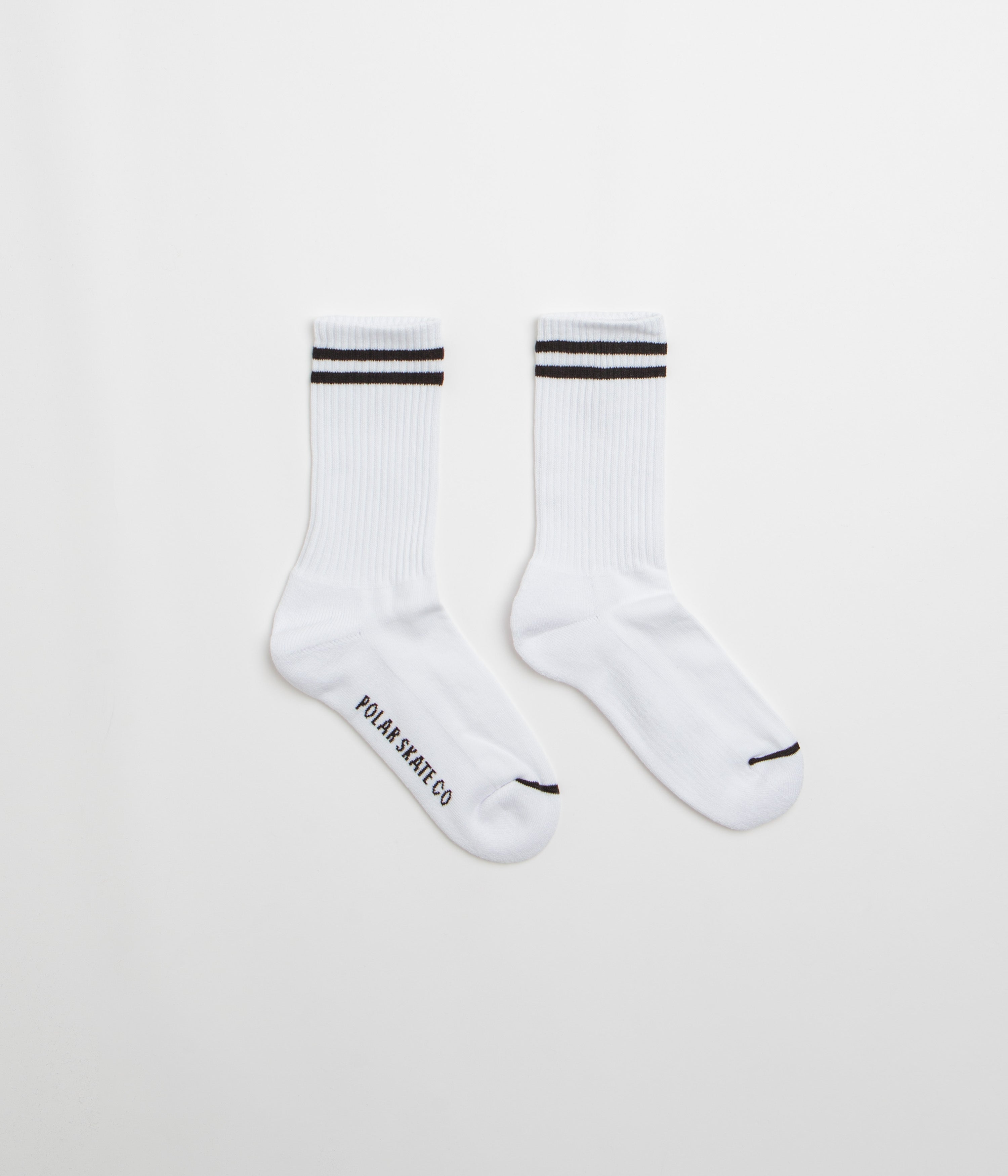 Polar 2 Stripe Socks in White and Black