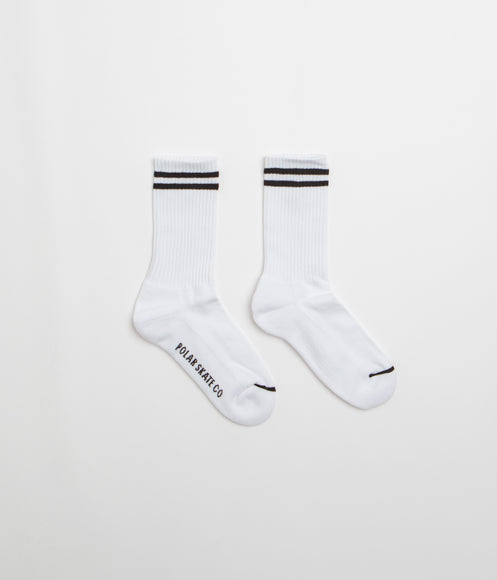 Polar 2 Stripe Socks - White / Black