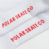 Polar 2 Stripe Socks in White and Cherry thumbnail