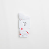 Polar 2 Stripe Socks in White and Cherry thumbnail