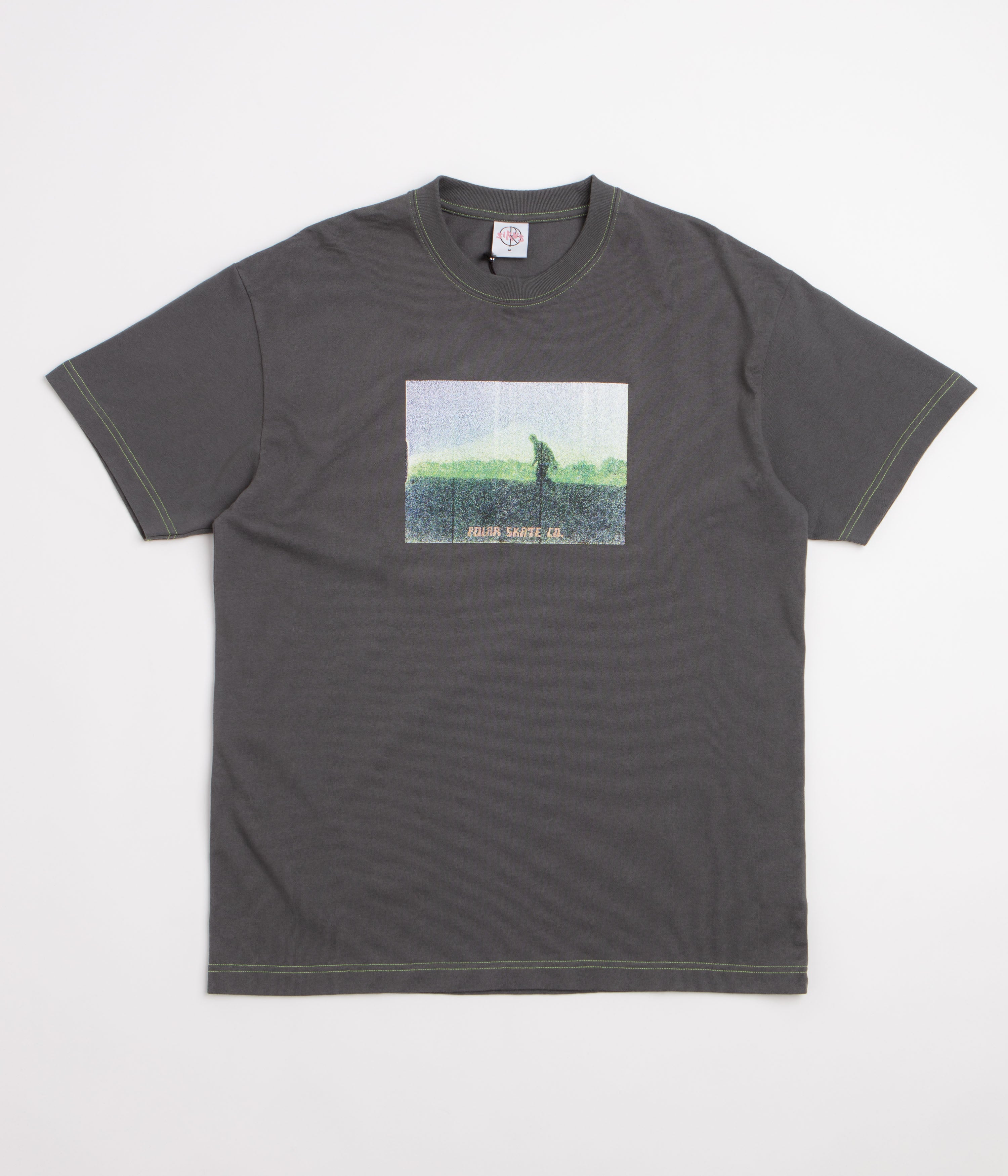 Polar Beach Walk Contrast T-Shirt - Graphite / Green