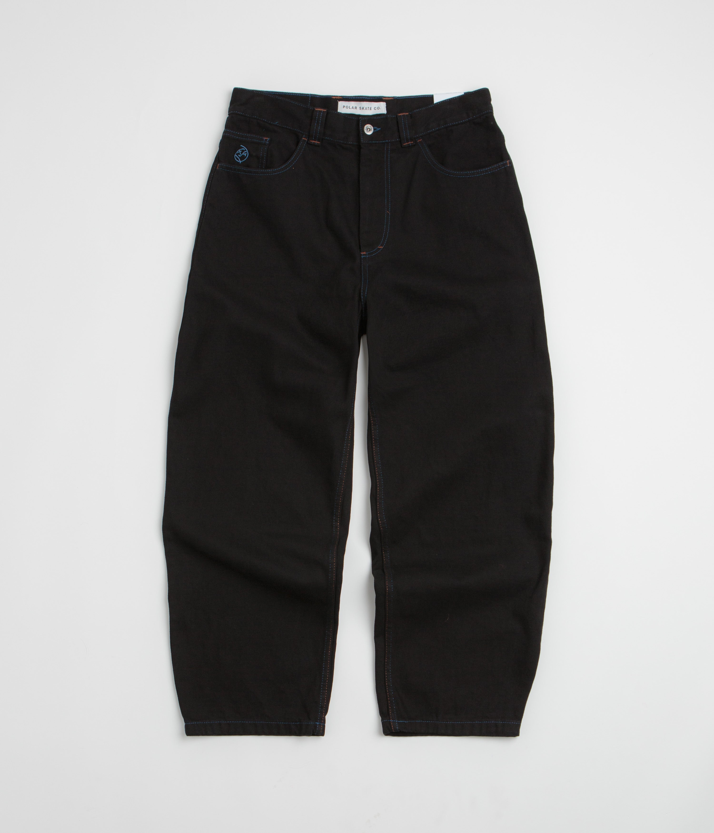 Polar Big Boy Jeans in Black and Blue Stitching